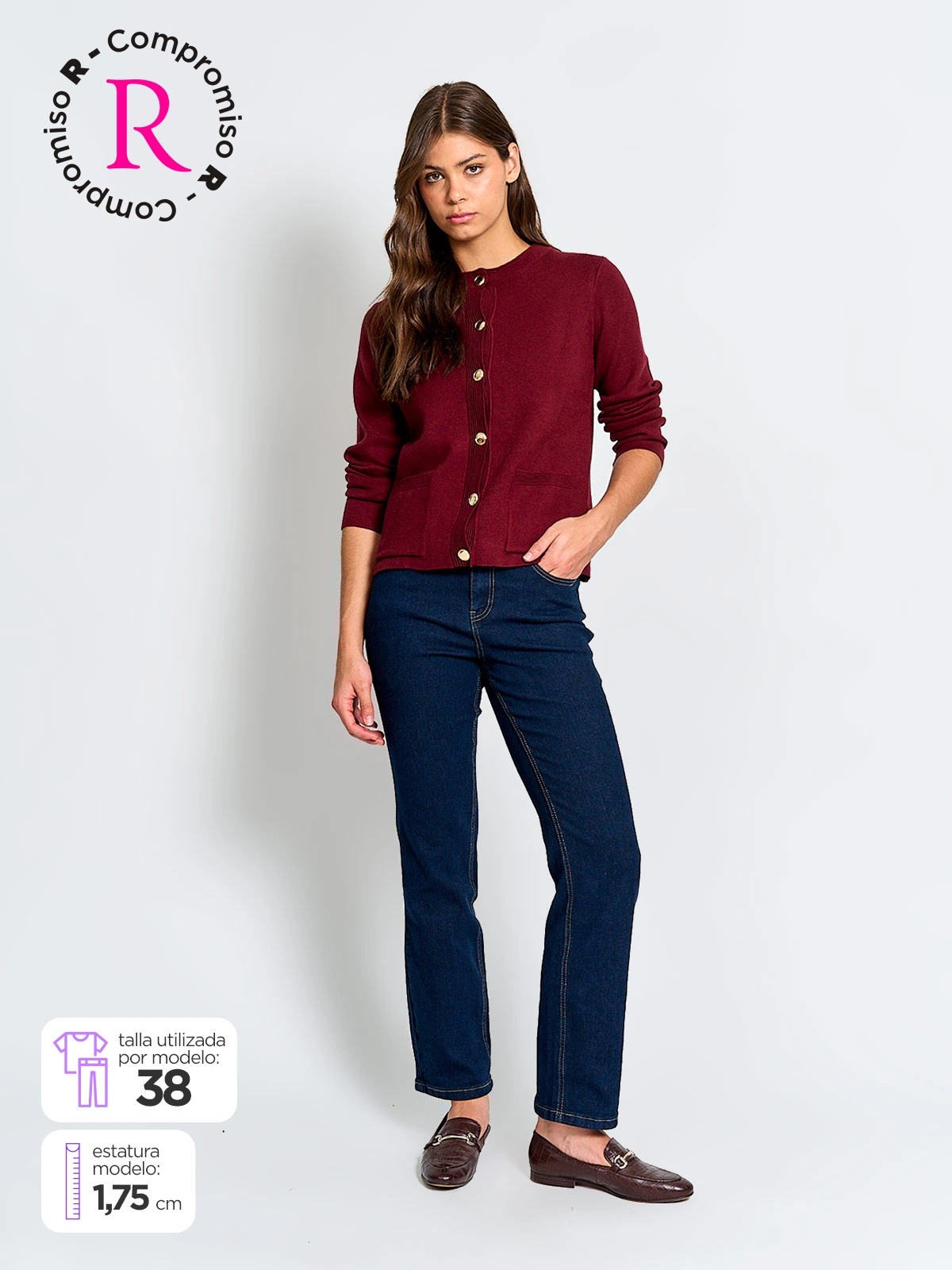 JEANS MUJER CACHAREL ALGODÓN SKINNY CINTURÓN - 1