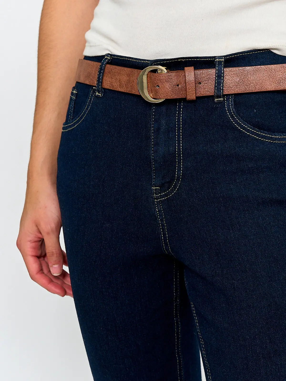 JEANS MUJER CACHAREL ALGODÓN SKINNY CINTURÓN - 4