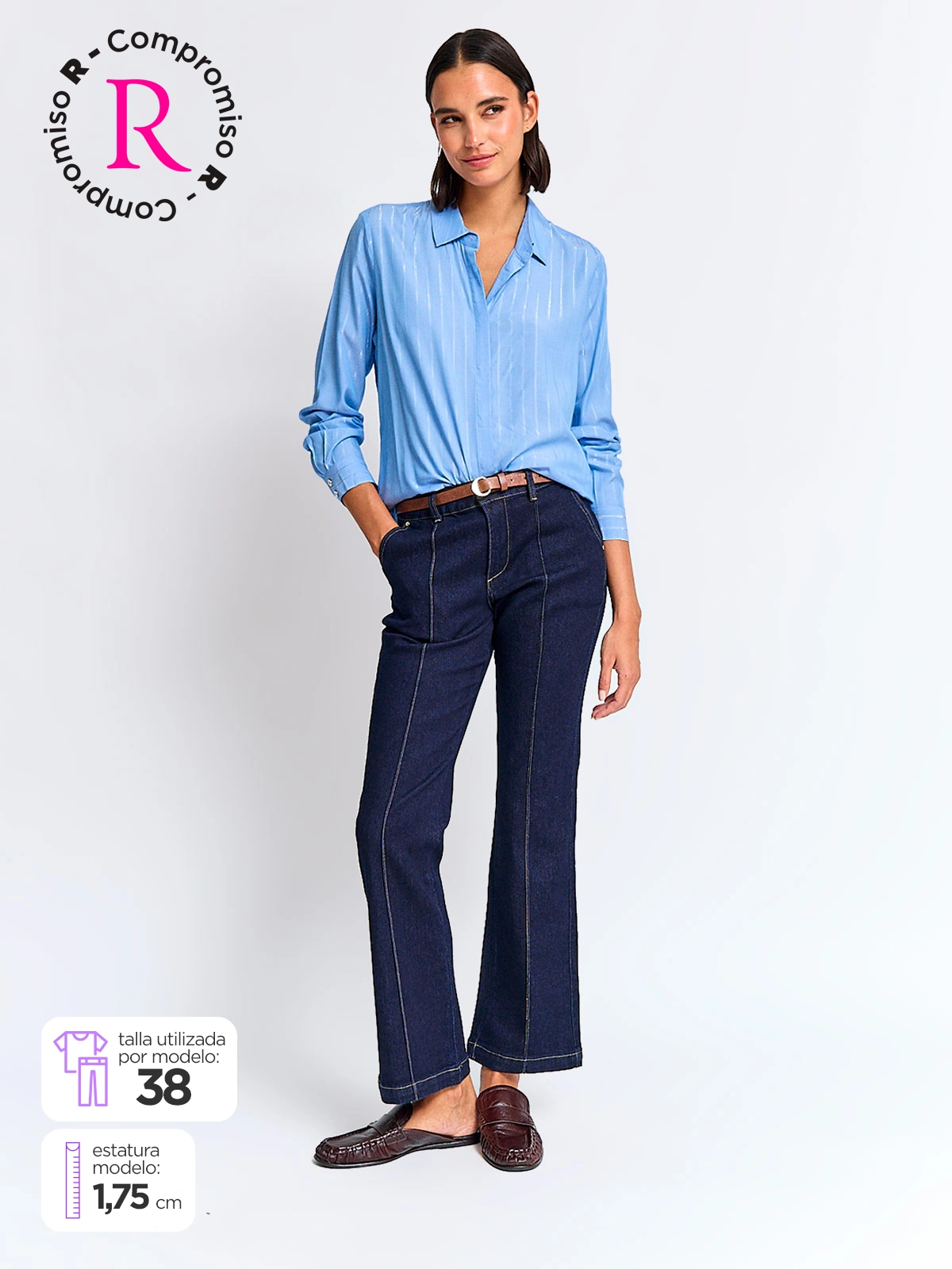 JEANS MUJER CACHAREL ALGODÓN RECTO - 1