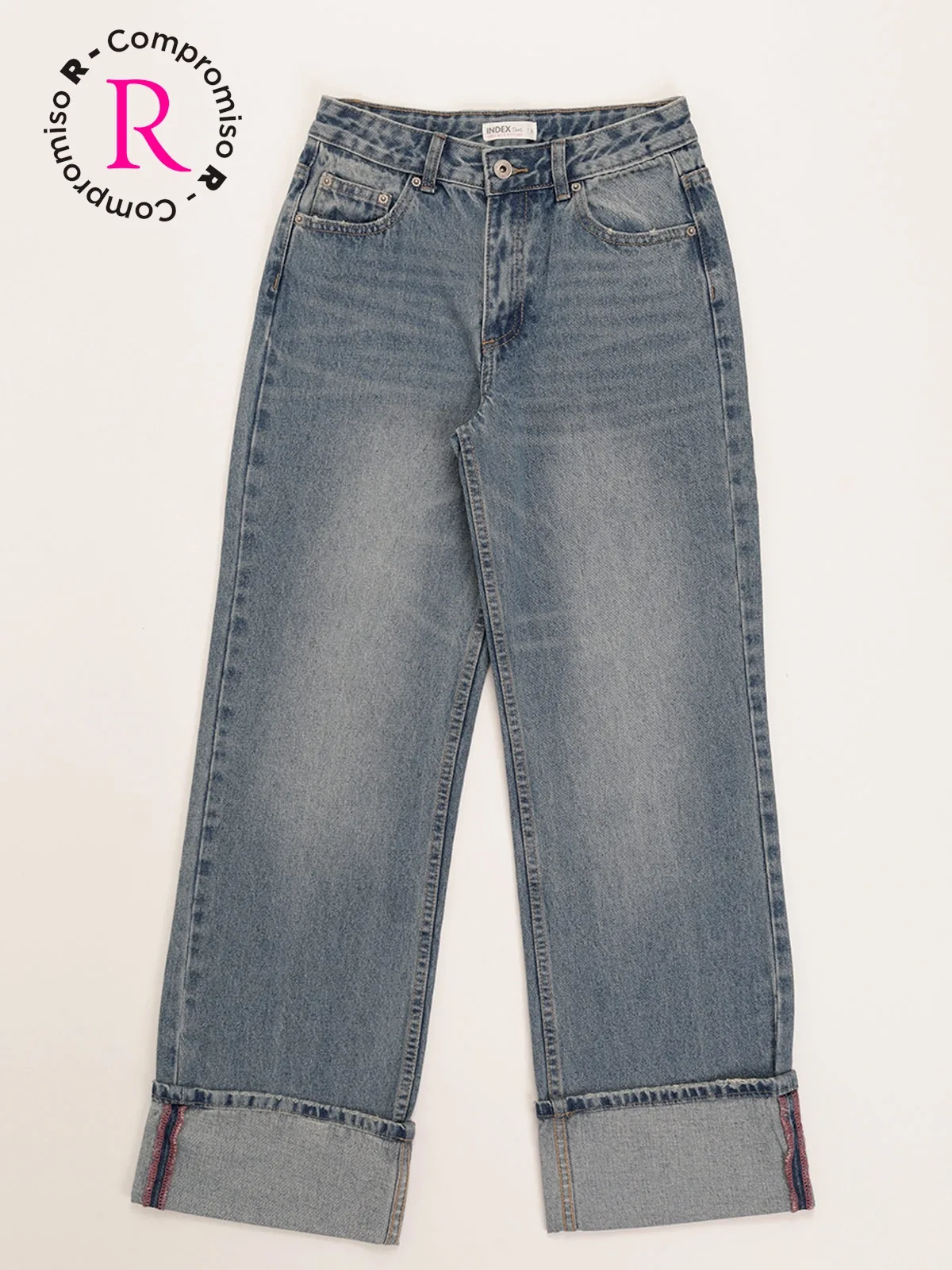 JEANS NIÑA INDEX RECTO BASTA DOBLADA - 1