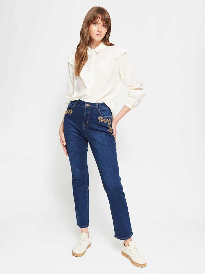 BLUSA MUJER AZIZ MANGA LARGA VUELOS - 4