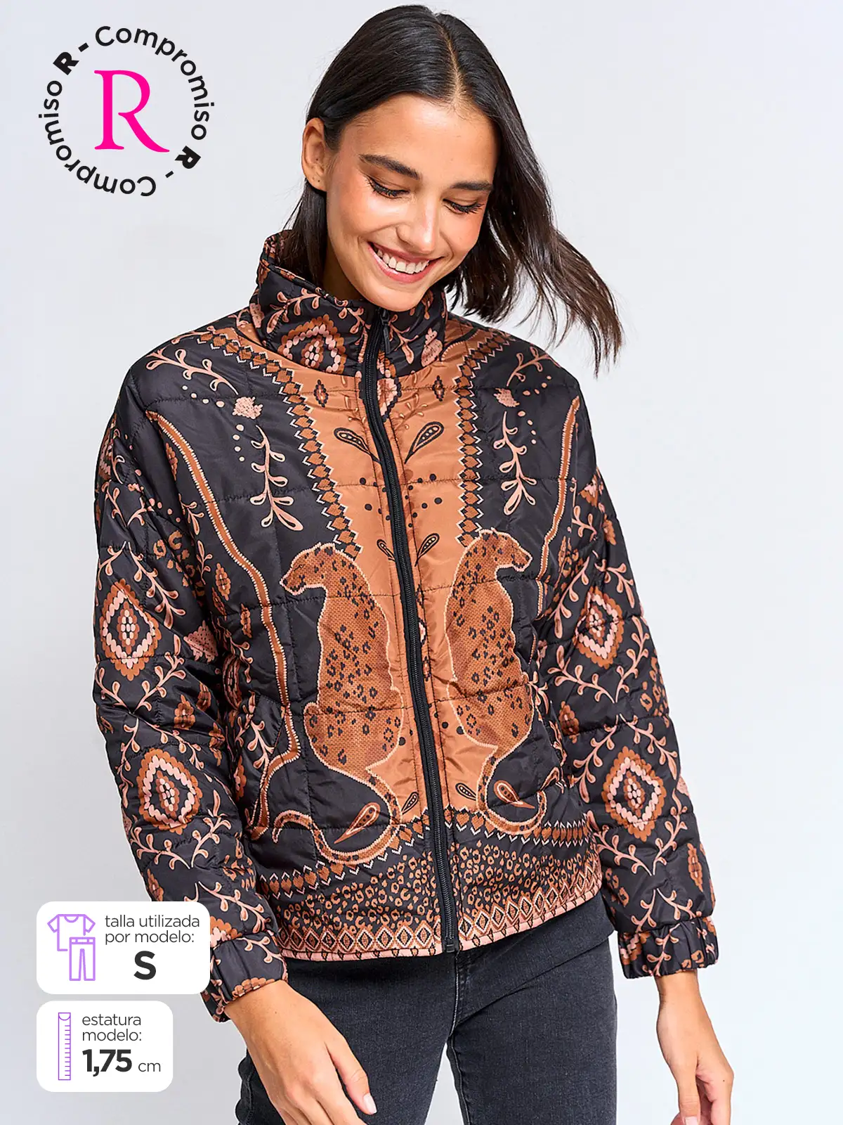 PARKA MUJER TATIENNE ACOLCHADA ESTAMPADA - 1