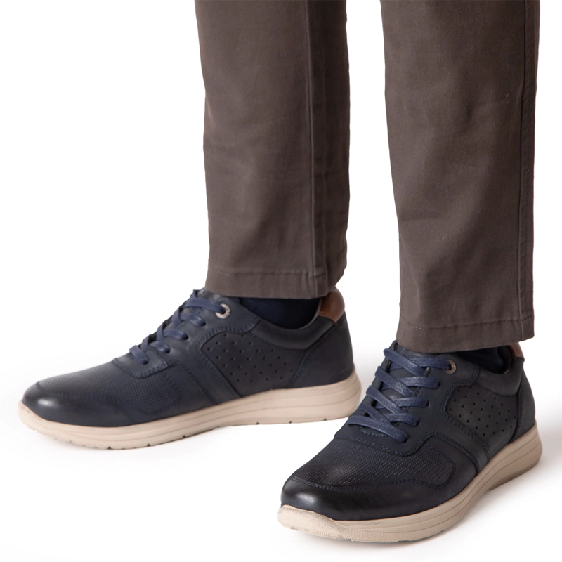 ZAPATOS HOMBRE GUANTE AZUL CALCUTA CUERO - 2