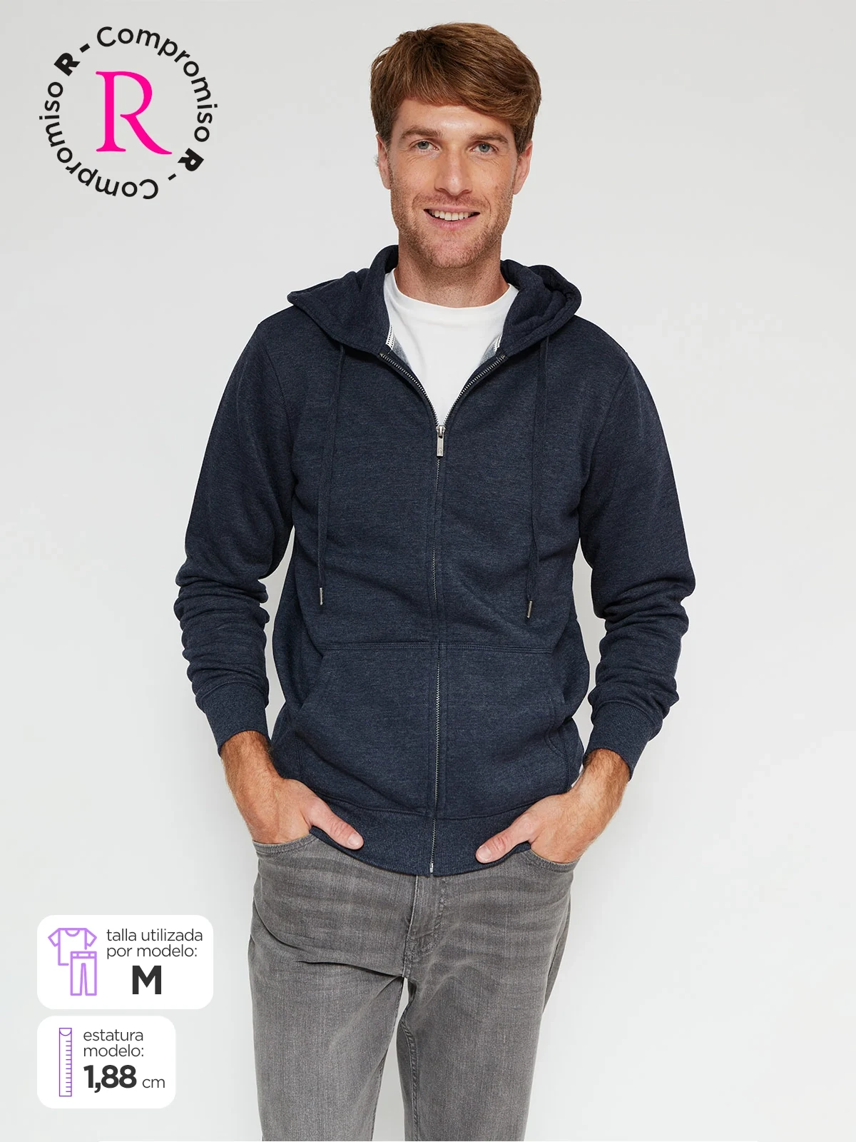 POLERÓN HOMBRE KENNETH STEVENS ALGODÓN FULL ZIPPER HOODIE