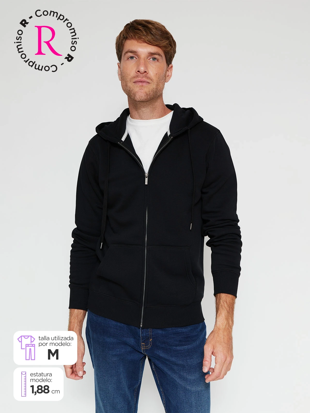 POLERÓN HOMBRE KENNETH STEVENS ALGODÓN FULL ZIPPER HOODIE - 1