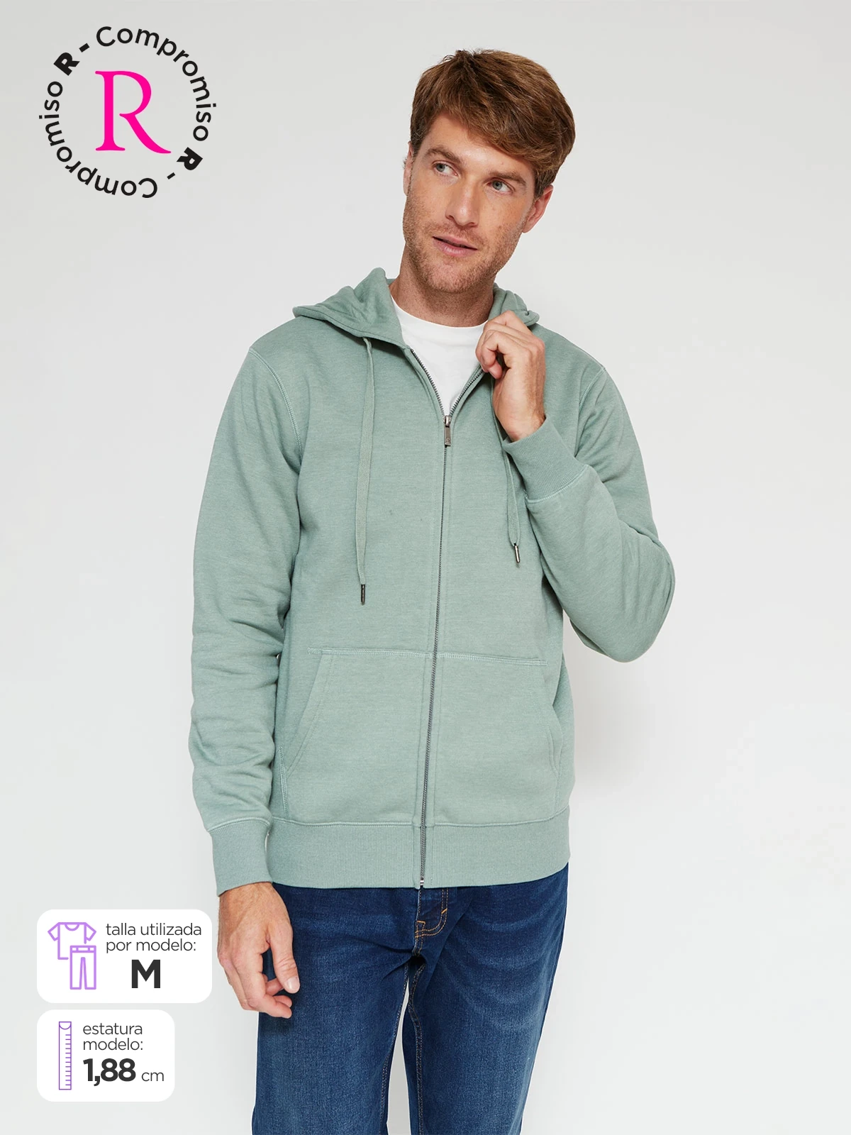 POLERÓN HOMBRE KENNETH STEVENS ALGODÓN FULL ZIPPER HOODIE - 1