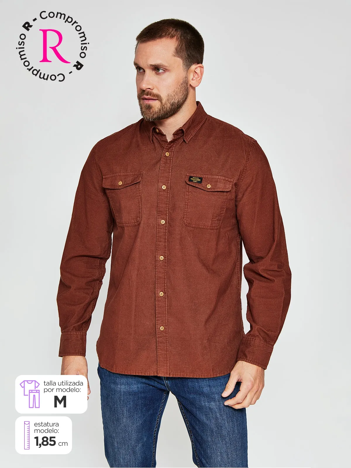 CAMISA HOMBRE ROBERT LEWIS MANGA LARGA COTELÉ - 1