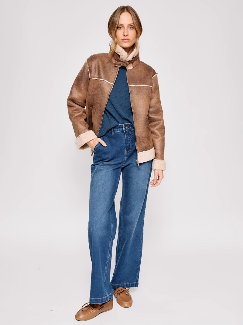 CHAQUETA MUJER AZIZ MANGA LARGA AVIADORA - 4