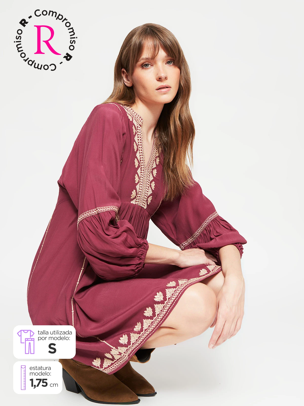 VESTIDO MUJER TATIENNE CORTO BORDADO - 1