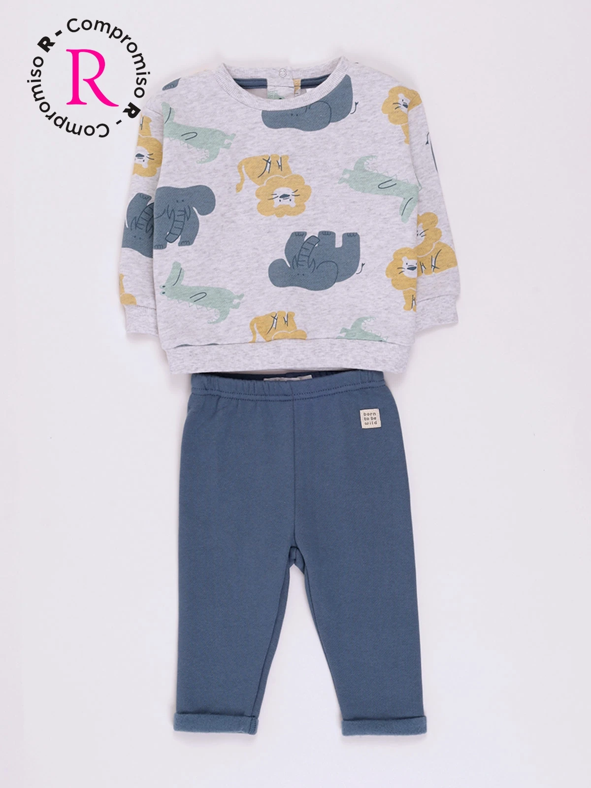 POLERÓN ESTAMPADO Y PANTALÓN DE BUZO - 1