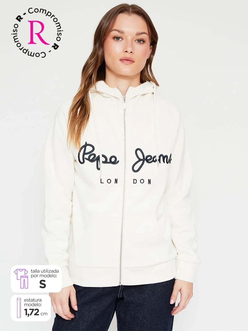 POLERÓN MUJER PEPE JEANS ALGODÓN CAPUCHA - 1
