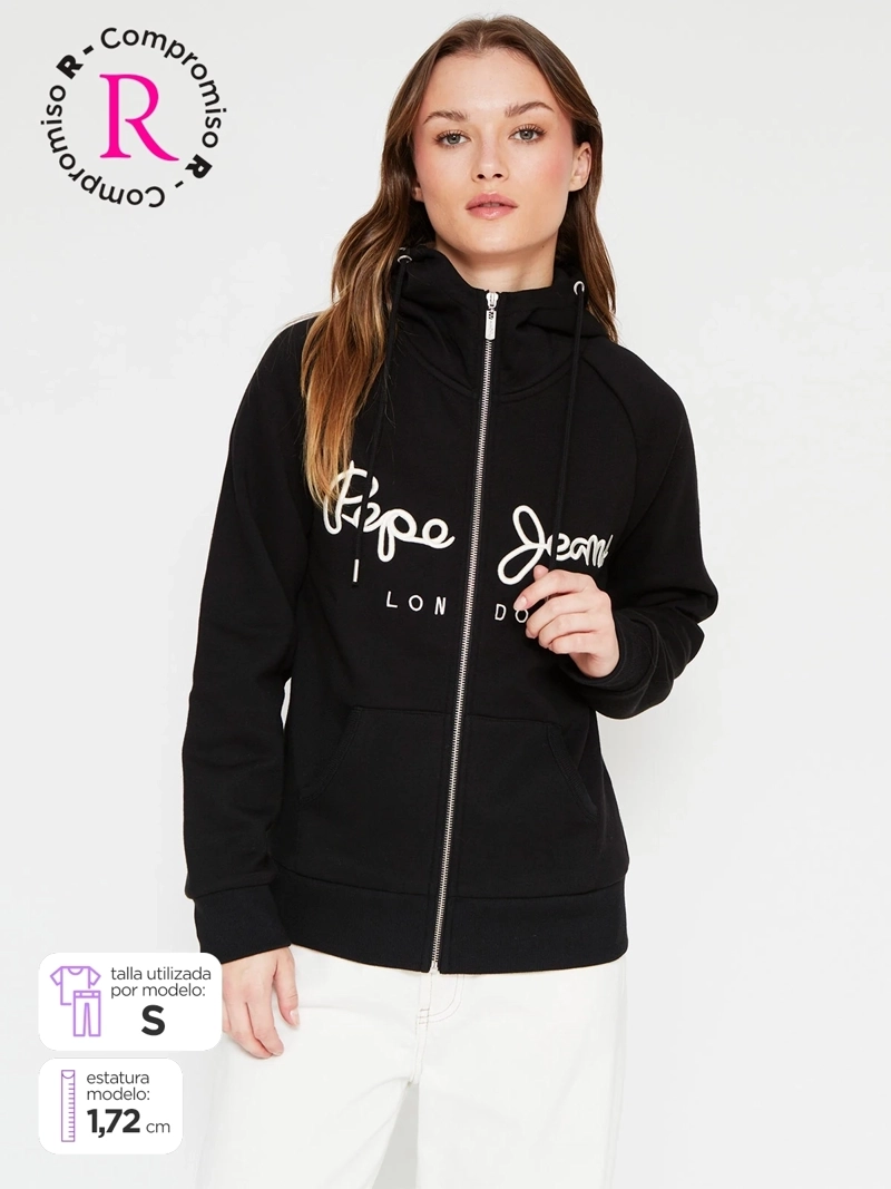 POLERÓN MUJER PEPE JEANS ALGODÓN CAPUCHA - 1