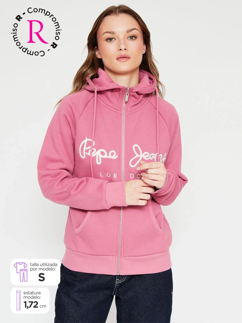 POLERÓN MUJER PEPE JEANS ALGODÓN CAPUCHA - 1
