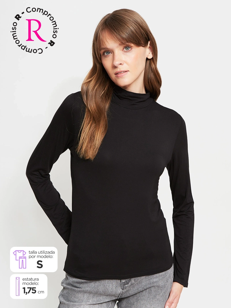 POLERA MUJER REGATTA CUELLO MOCK MANGA LARGA - 1