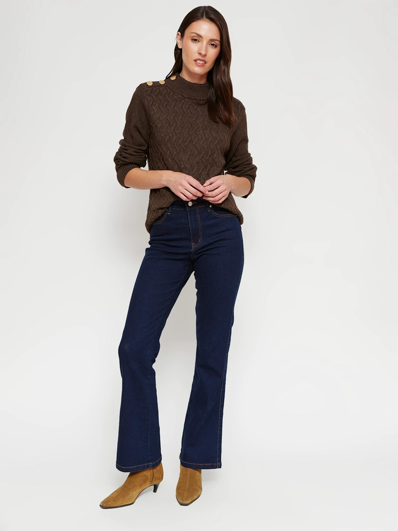 SWEATER MUJER CACHAREL MANGA LARGA BOTONES - 4