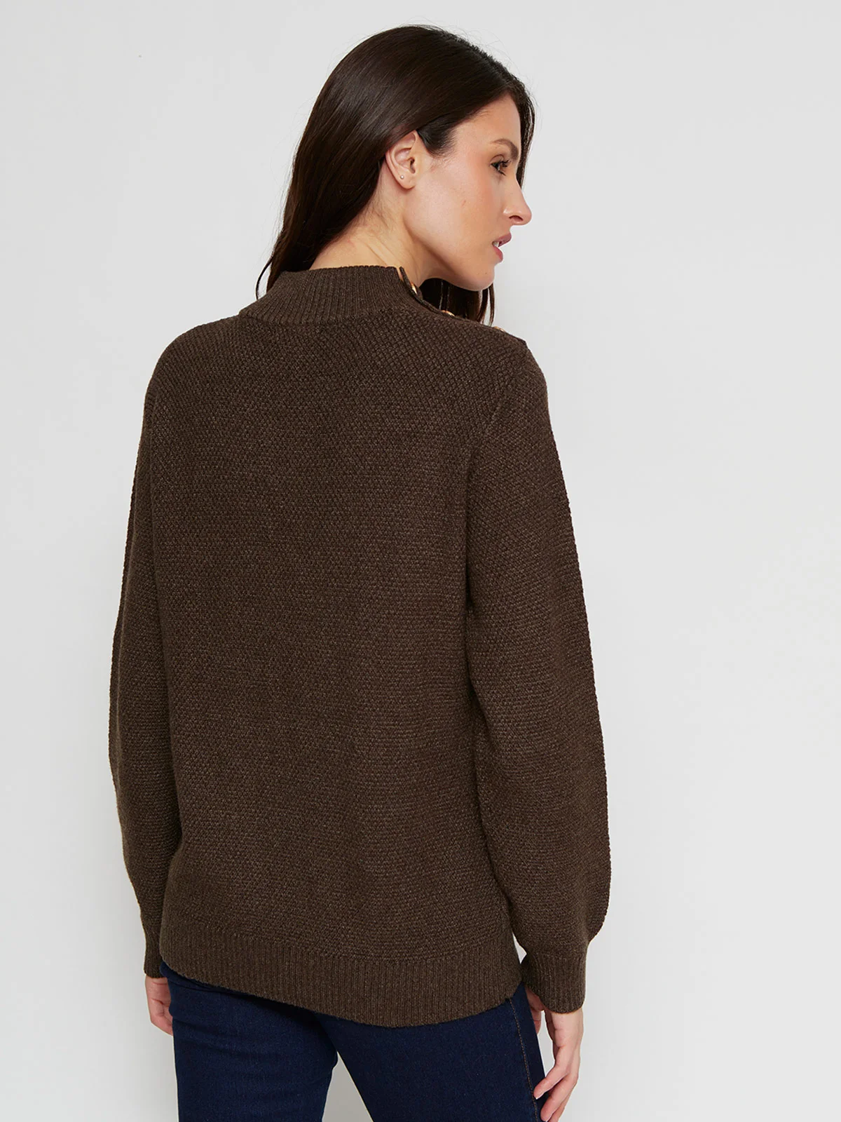 SWEATER MUJER CACHAREL MANGA LARGA BOTONES - 2