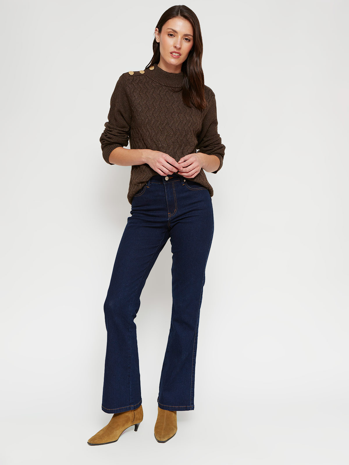 SWEATER MUJER CACHAREL MANGA LARGA BOTONES - 4