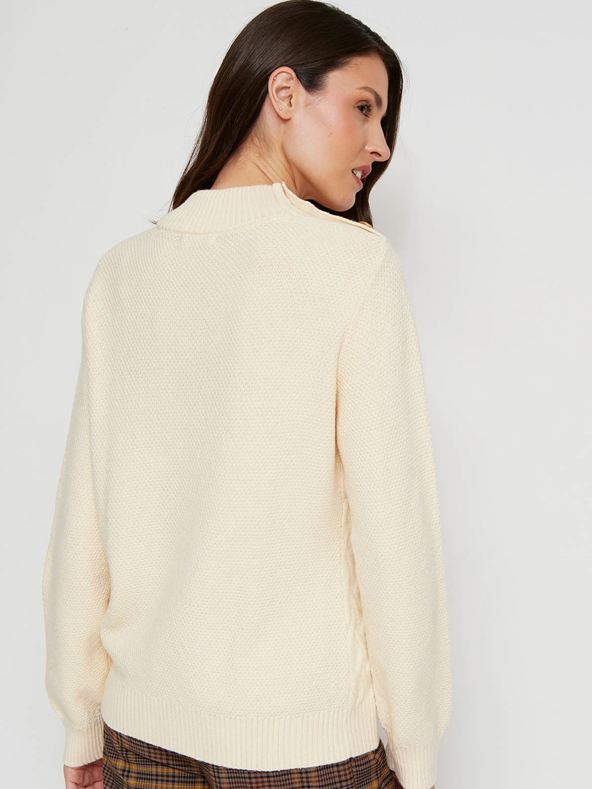 SWEATER MUJER CACHAREL MANGA LARGA BOTONES - 2