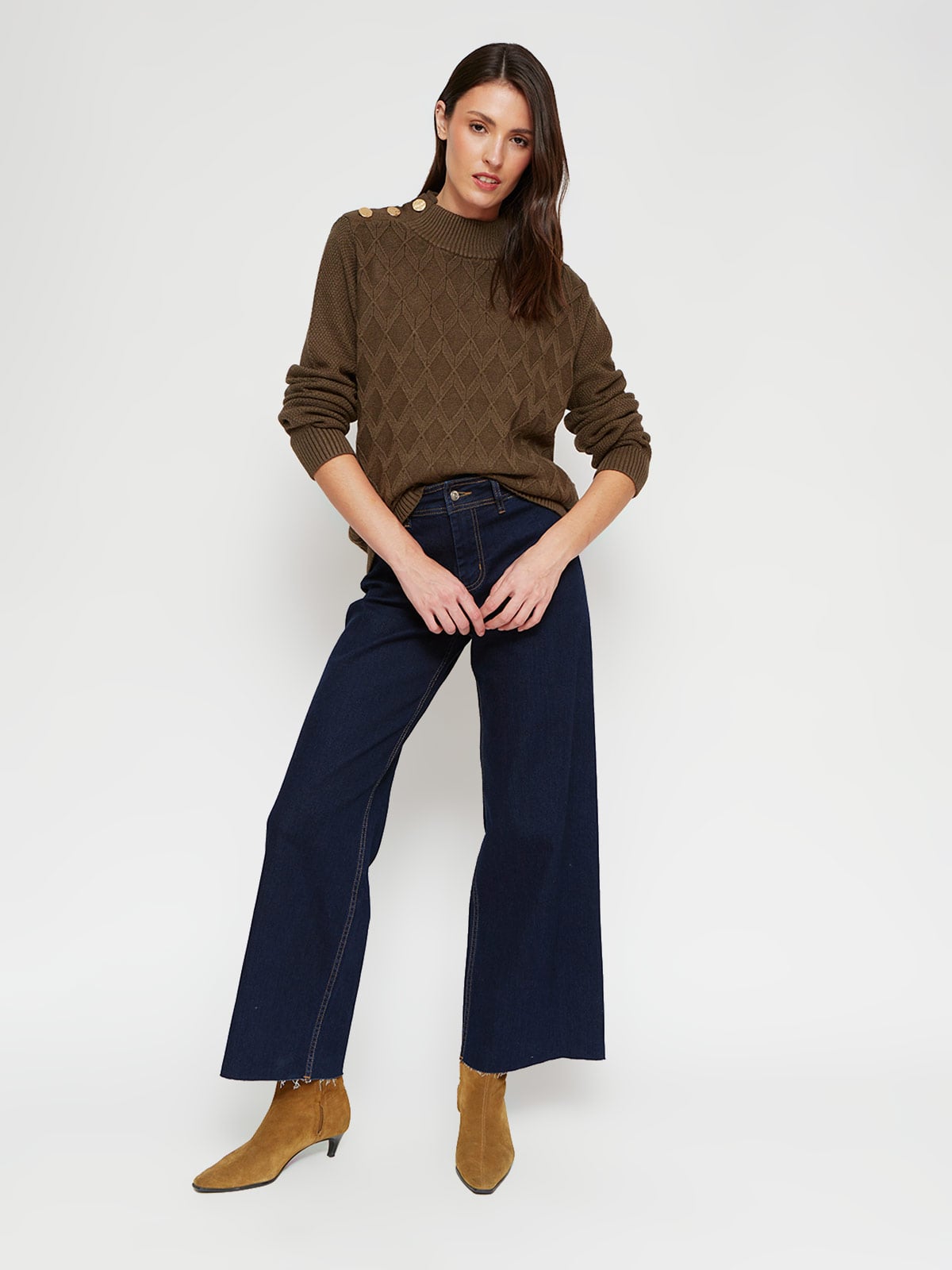 SWEATER MUJER CACHAREL MANGA LARGA BOTONES - 4