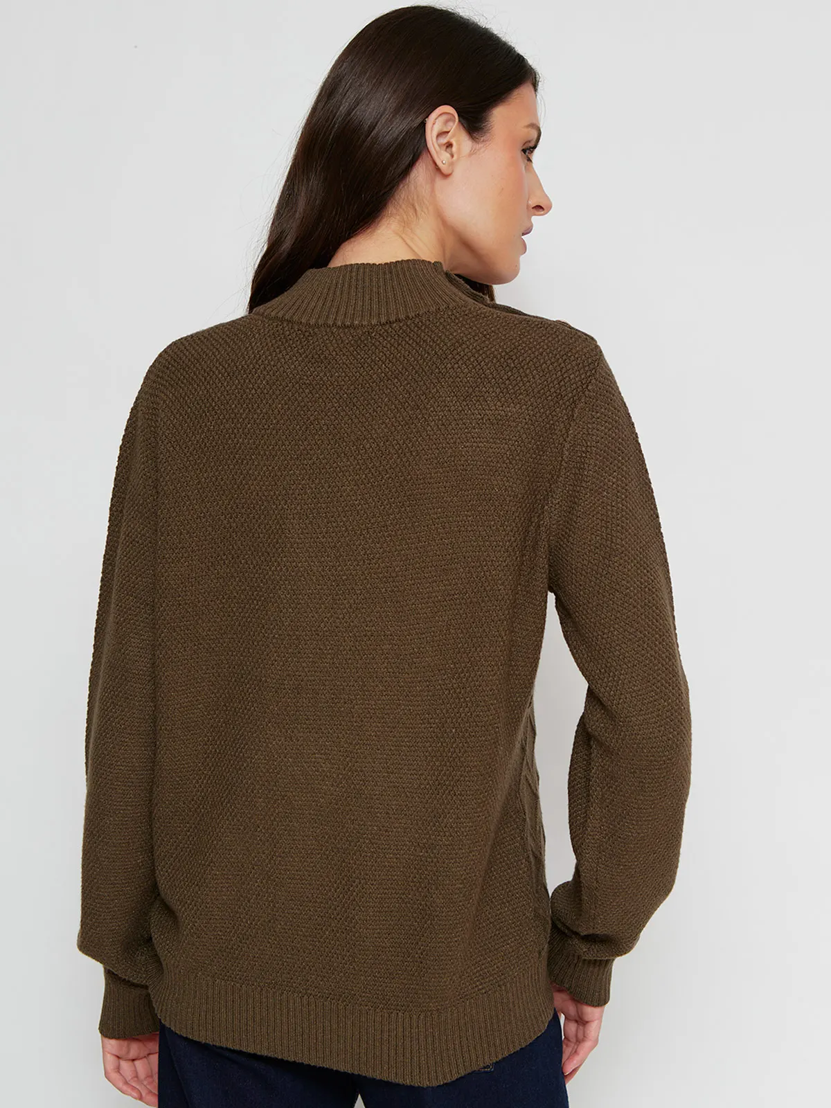 SWEATER MUJER CACHAREL MANGA LARGA BOTONES - 2