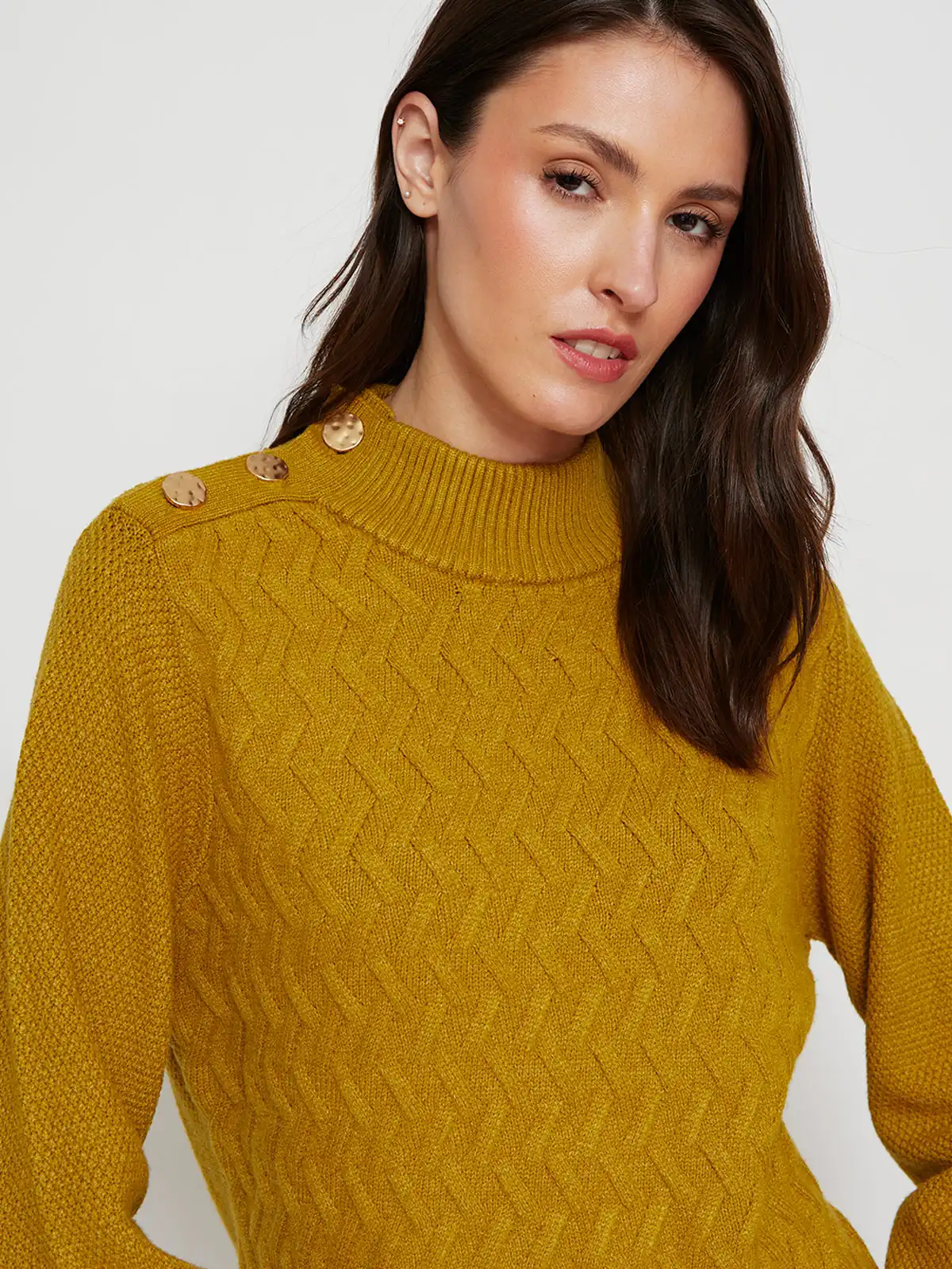 SWEATER MUJER CACHAREL MANGA LARGA BOTONES - 3