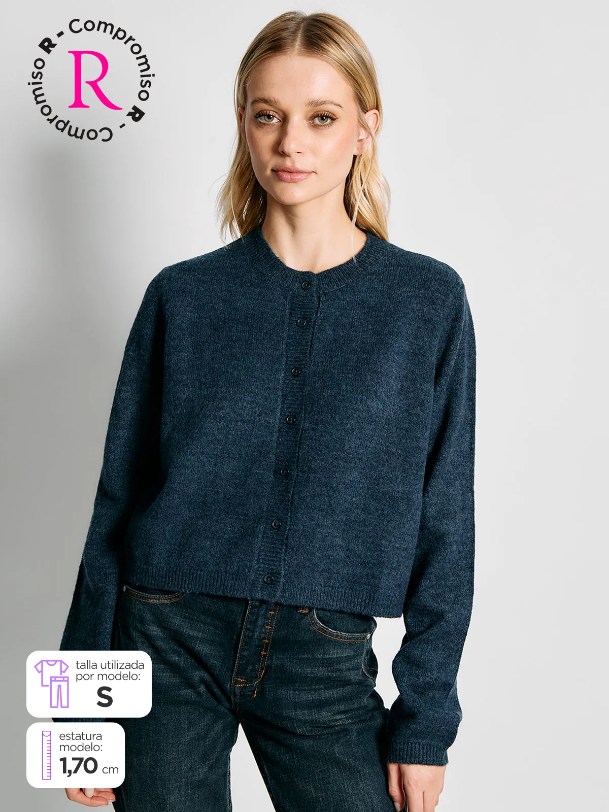 CARDIGAN MUJER INDEX MANGA LARGA - 1