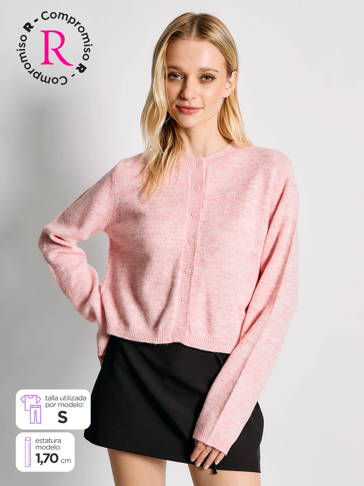 CARDIGAN MUJER INDEX MANGA LARGA - 1