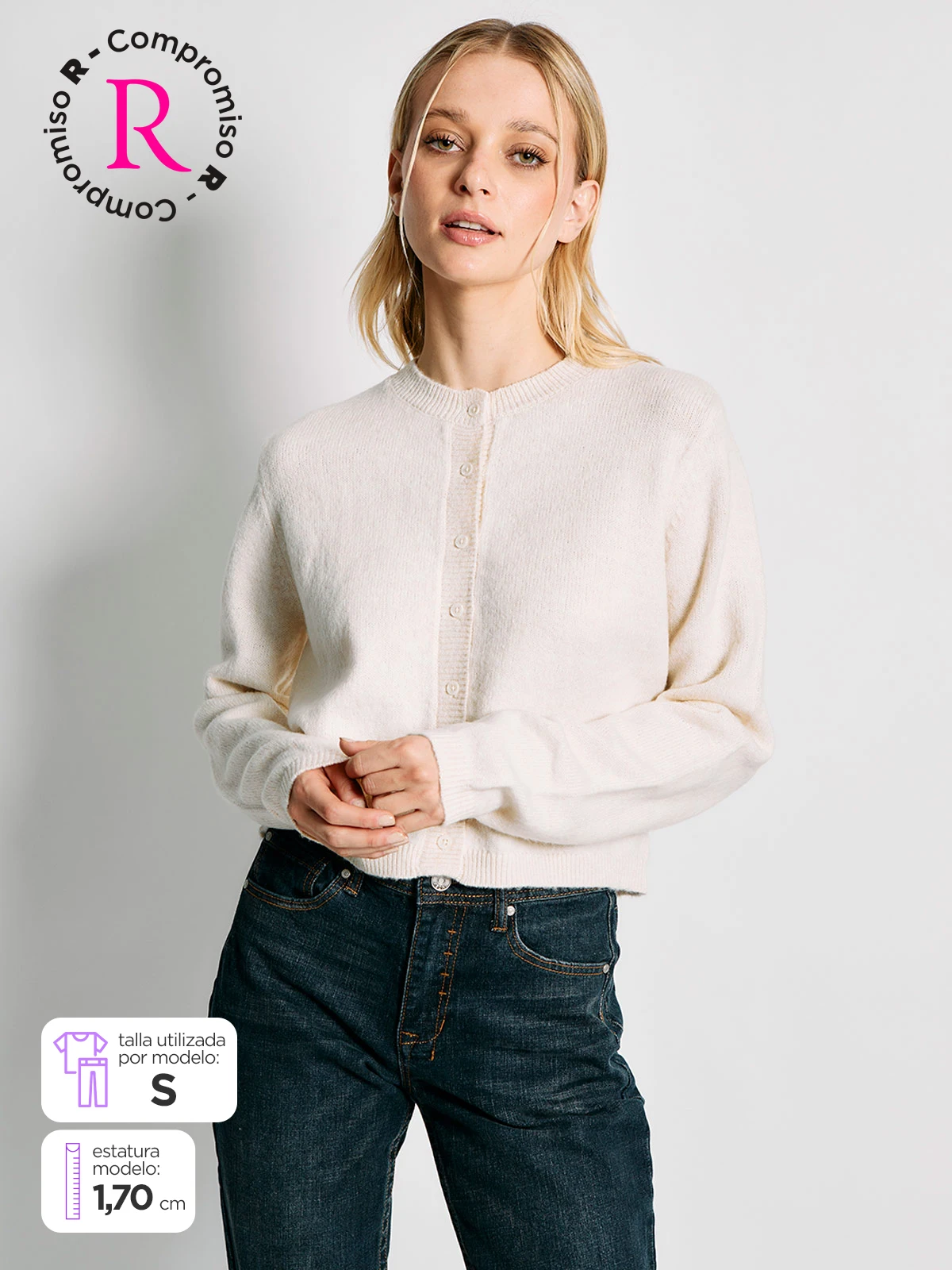 CARDIGAN MUJER INDEX MANGA LARGA - 1