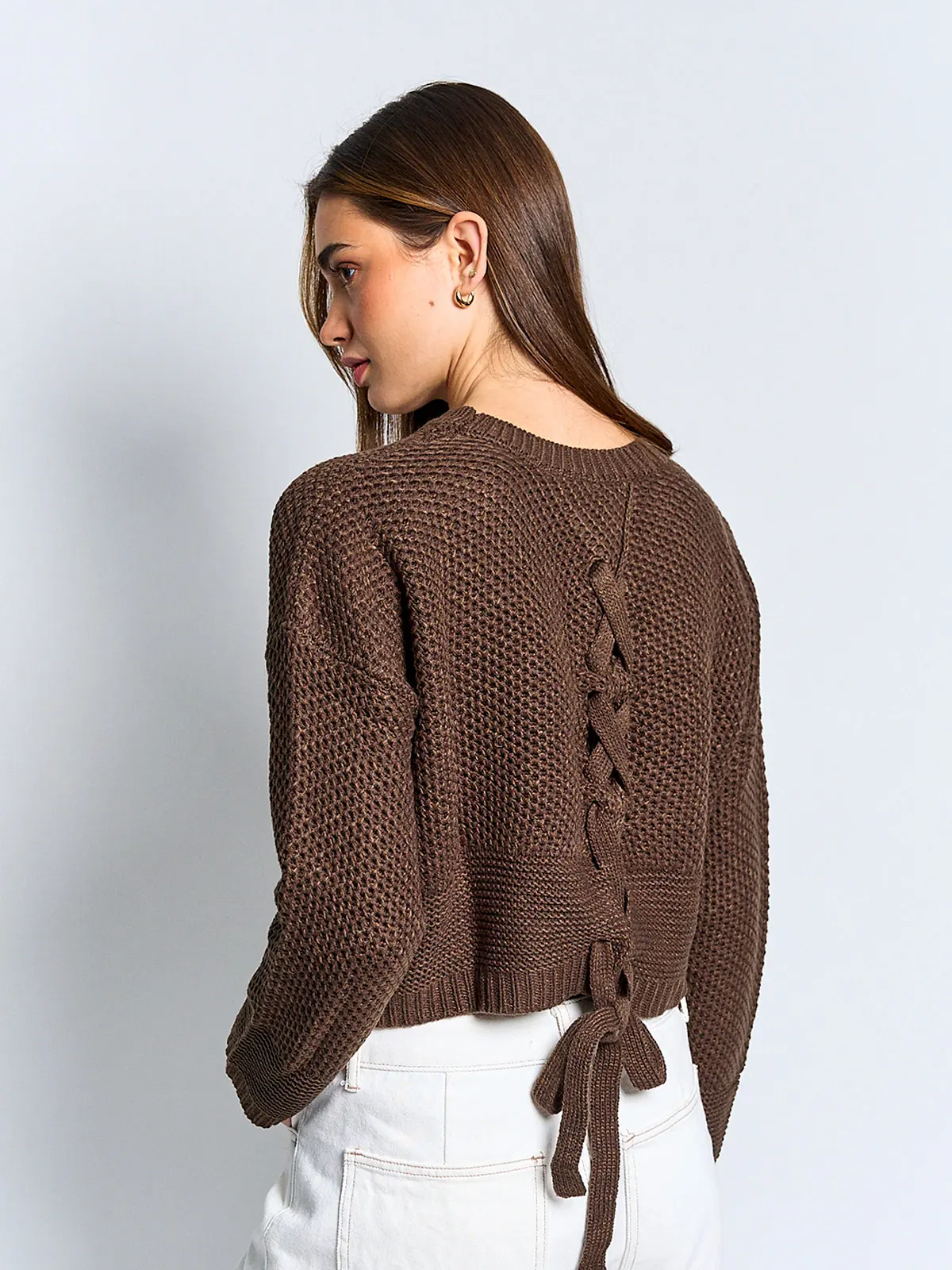 SWEATER MUJER INDEX MANGA LARGA LAZO - 2