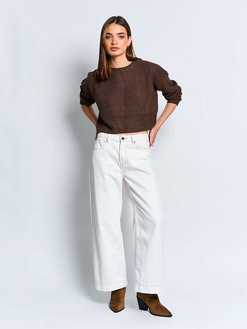 SWEATER MUJER INDEX MANGA LARGA LAZO - 4