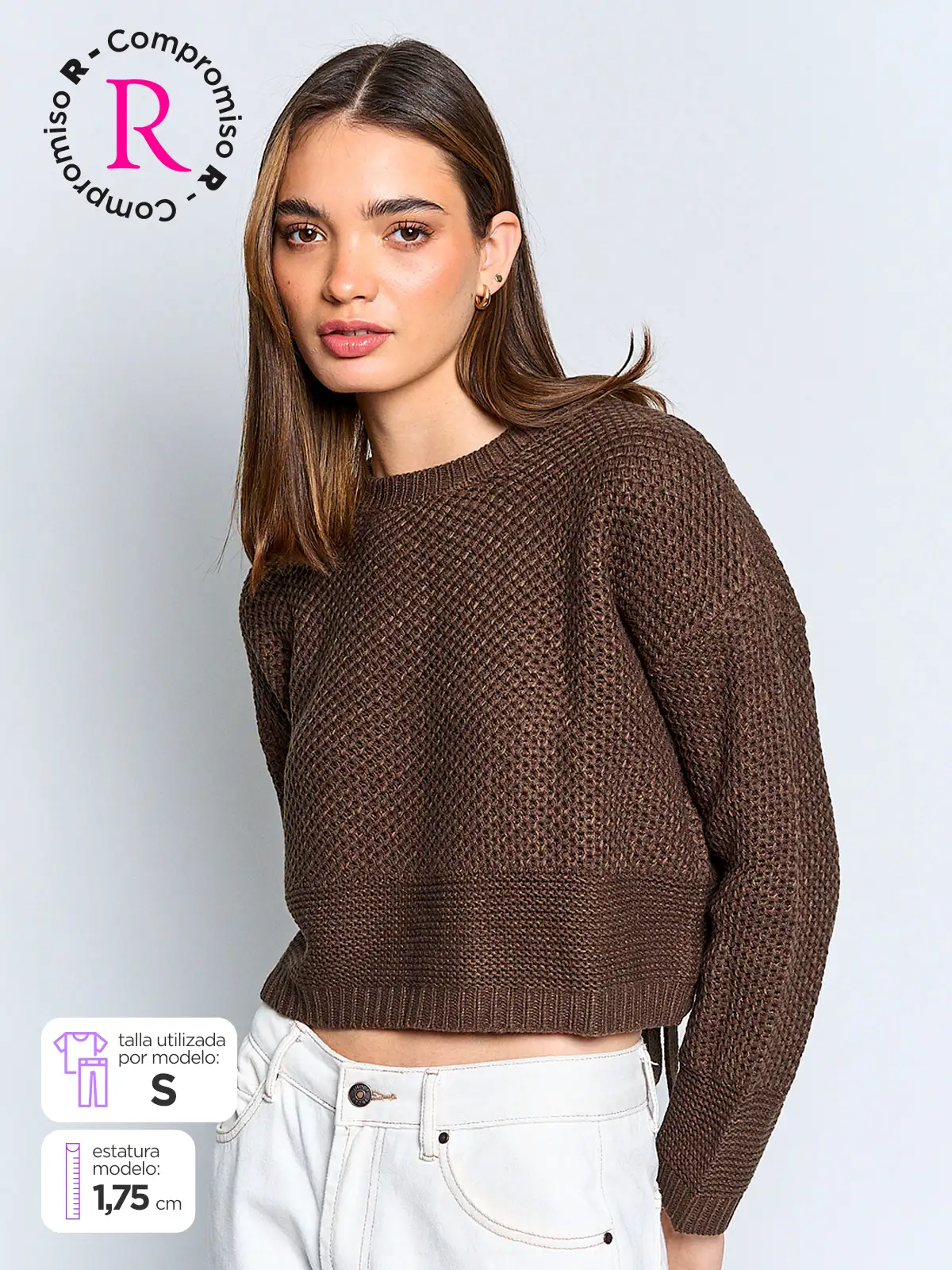 SWEATER MUJER INDEX MANGA LARGA LAZO - 1