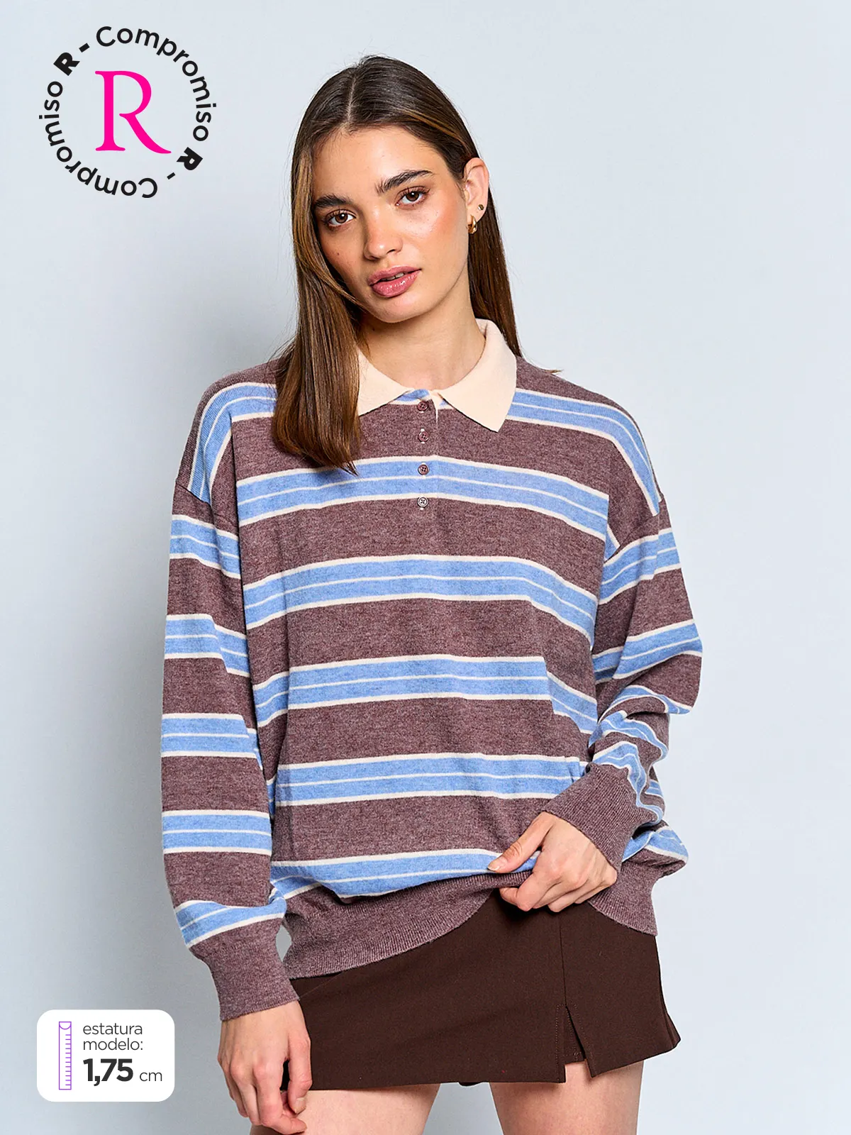 SWEATER MUJER INDEX MANGA LARGA TEJIDO - 1