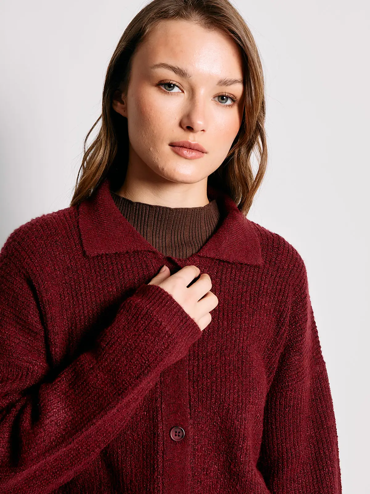 CARDIGAN MUJER INDEX CUELLO POLO BOTONES - 3