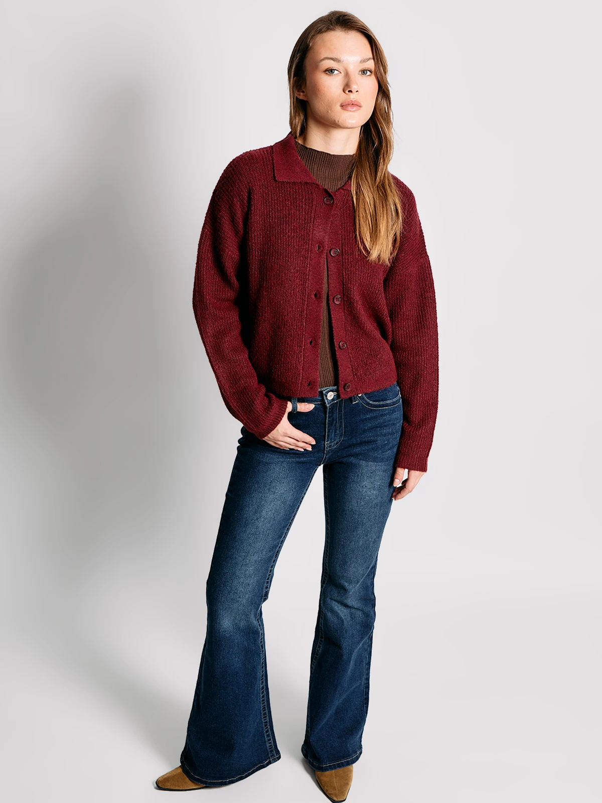 CARDIGAN MUJER INDEX CUELLO POLO BOTONES - 4