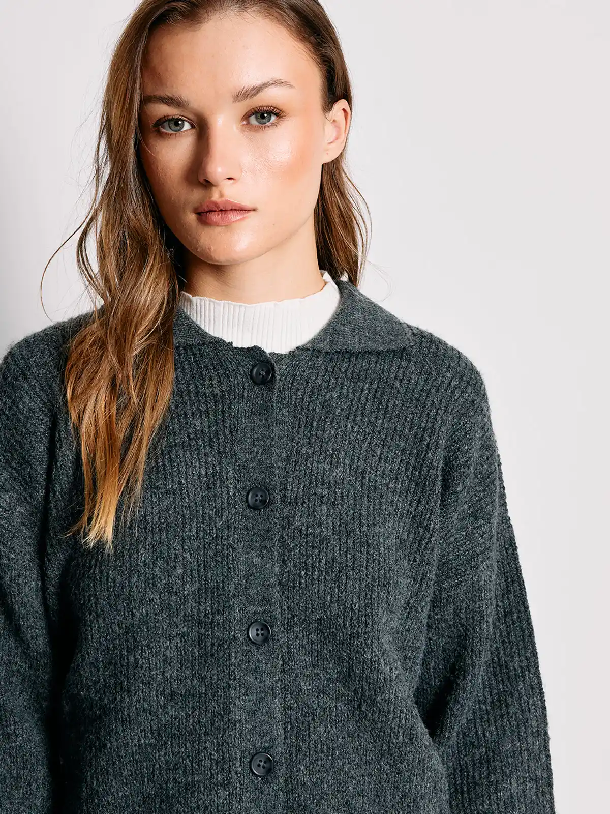 CARDIGAN MUJER INDEX CUELLO POLO BOTONES - 3