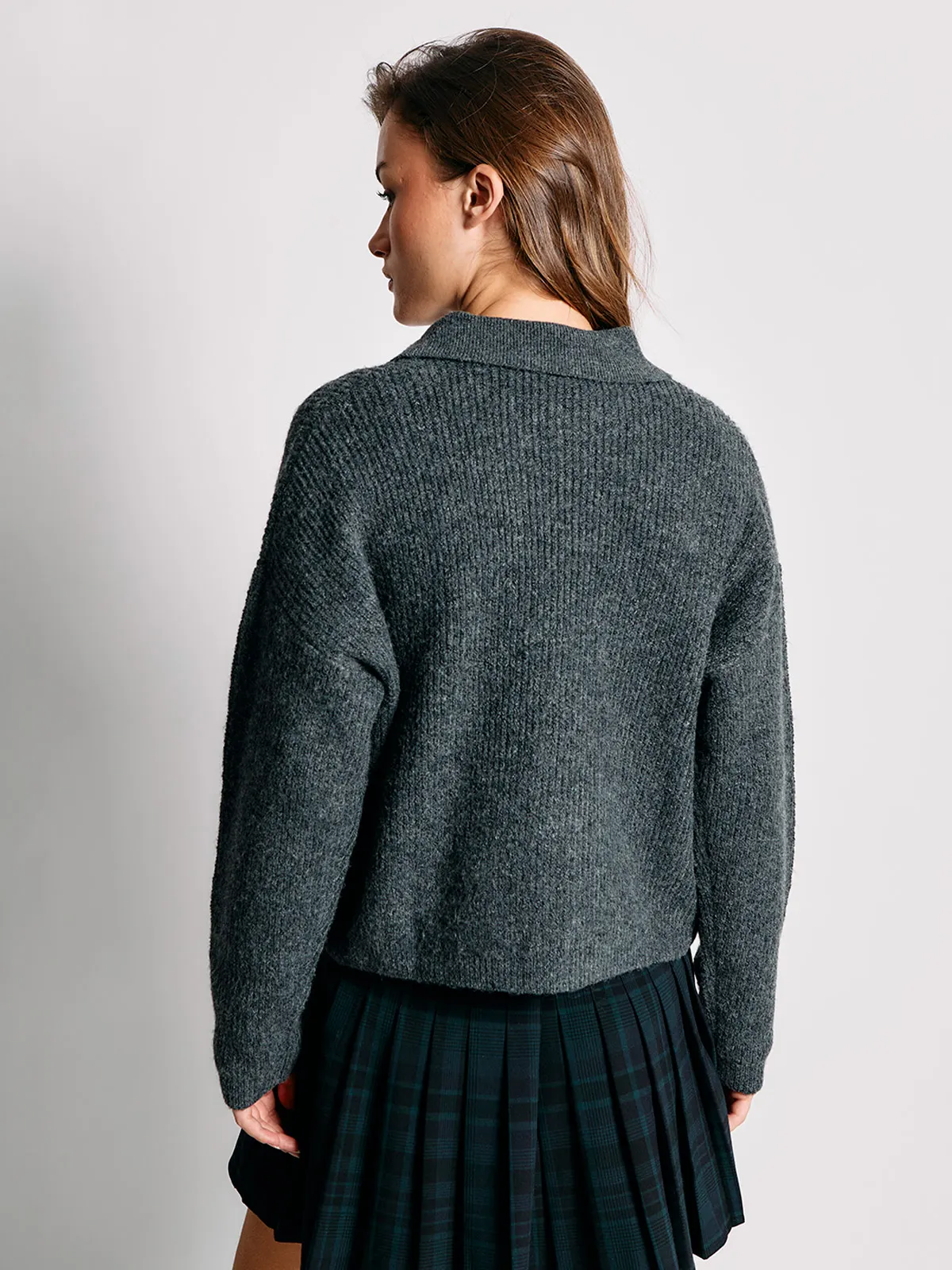 CARDIGAN MUJER INDEX CUELLO POLO BOTONES - 2