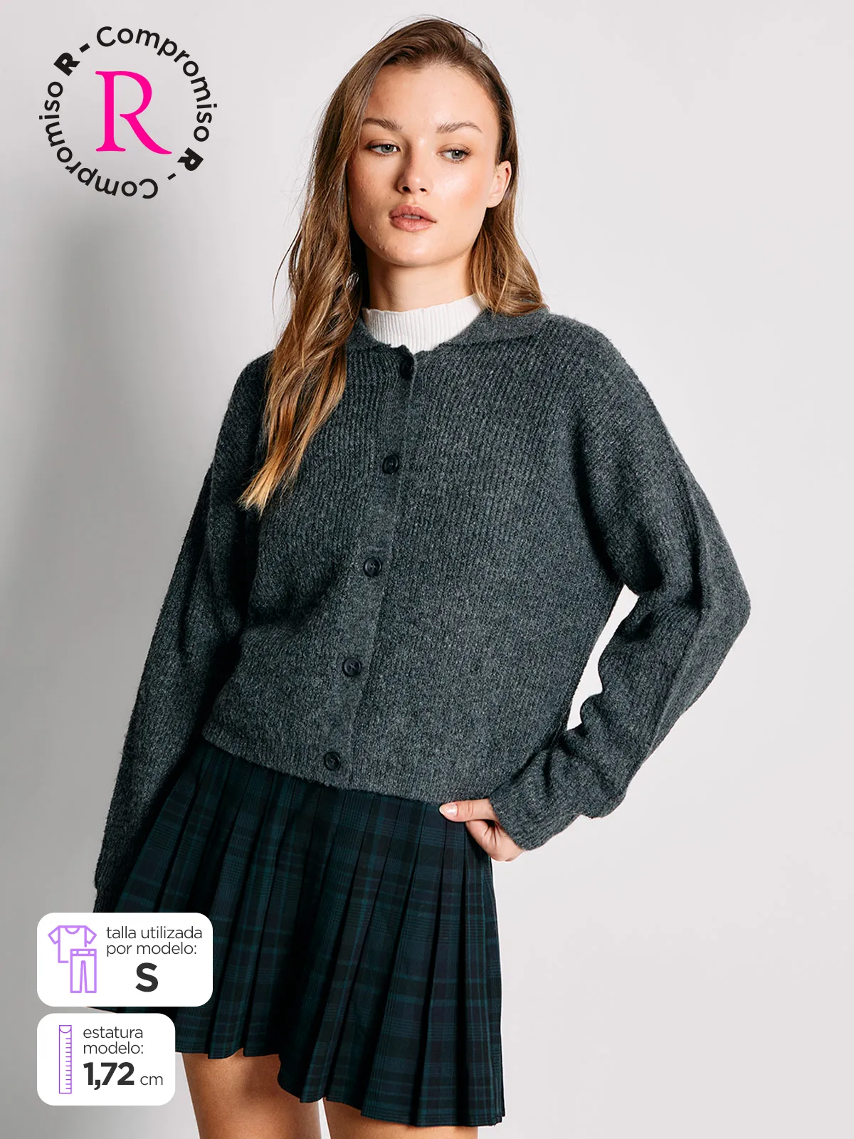 CARDIGAN MUJER INDEX CUELLO POLO BOTONES