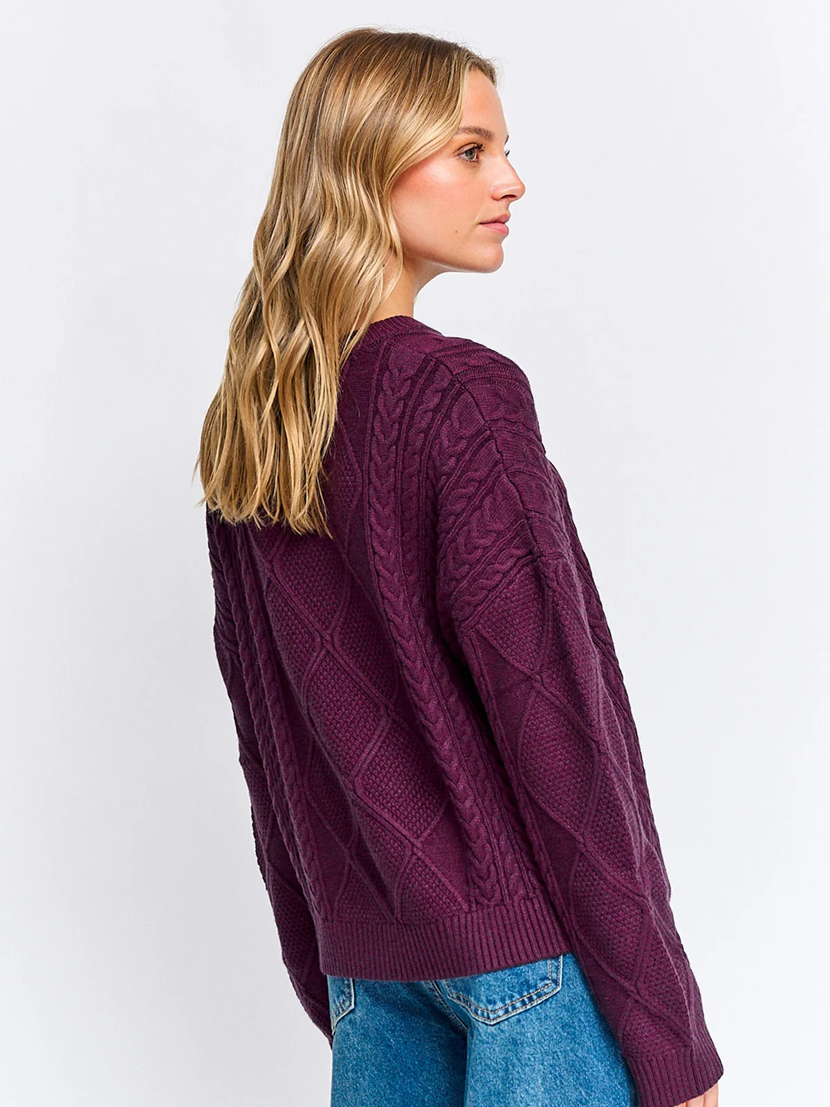 SWEATER MUJER INDEX MANGA LARGA TRENZADO - 2