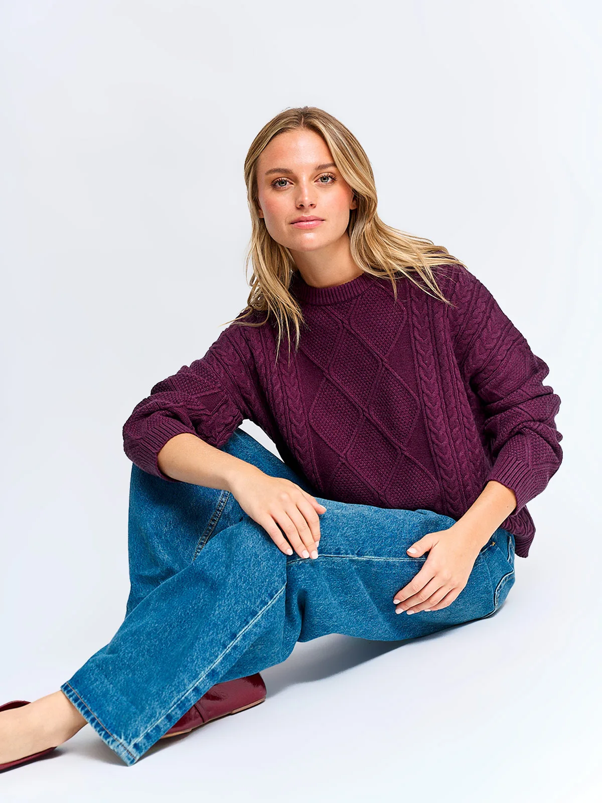 SWEATER MUJER INDEX MANGA LARGA TRENZADO - 4