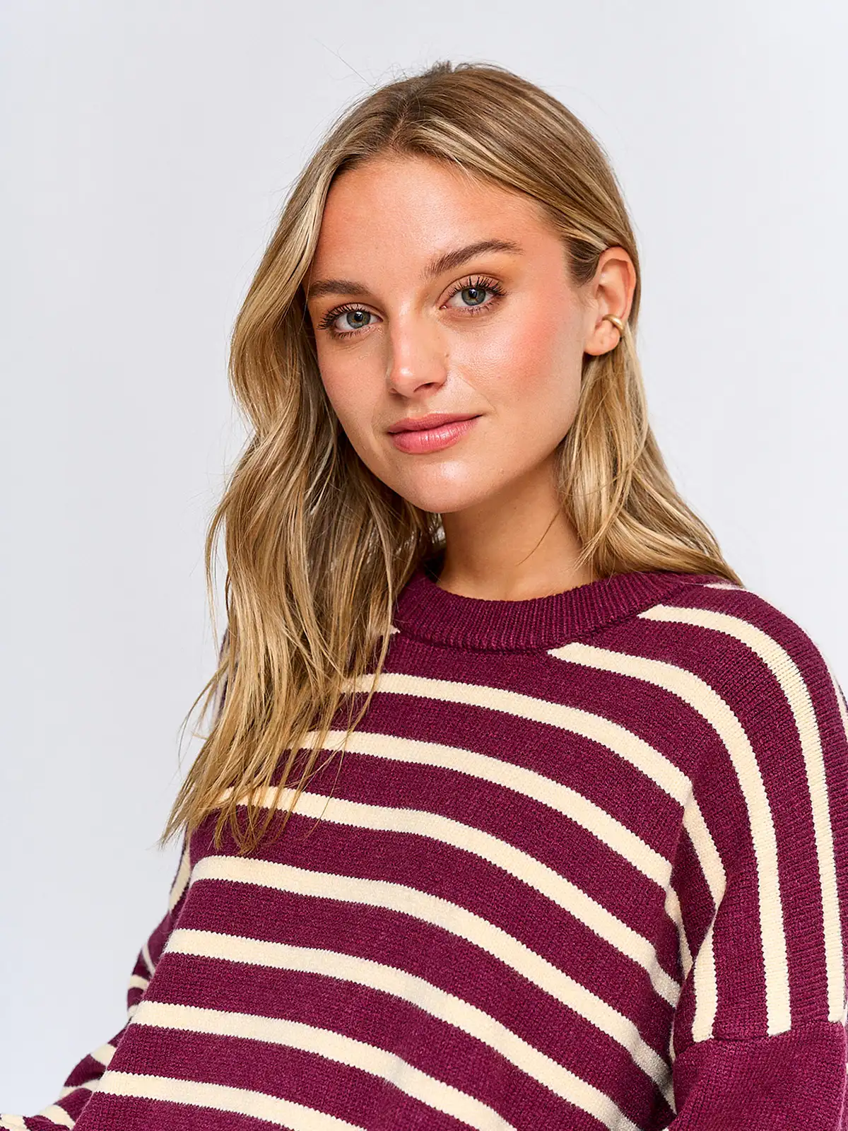 SWEATER MUJER INDEX MANGA LARGA RAYADO - 3