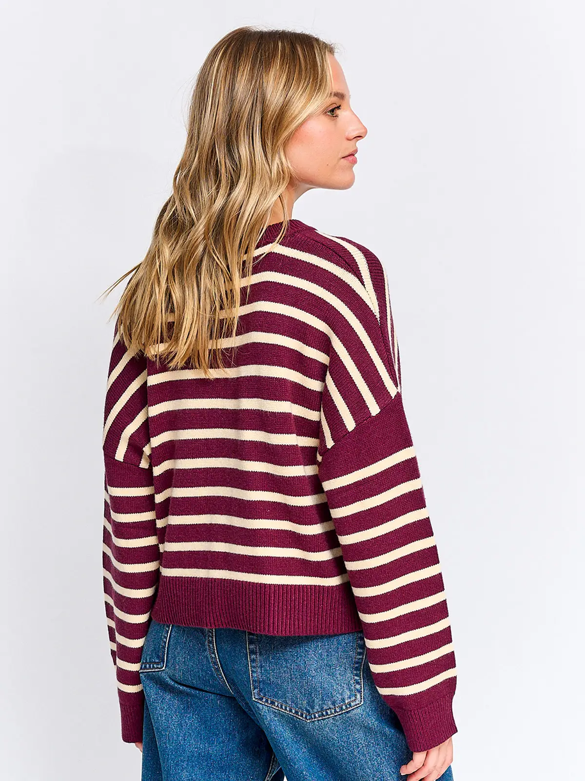 SWEATER MUJER INDEX MANGA LARGA RAYADO - 2