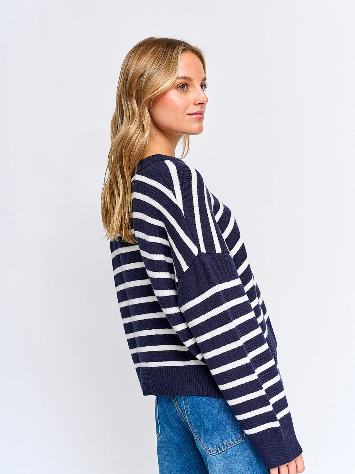 SWEATER MUJER INDEX MANGA LARGA RAYADO - 2