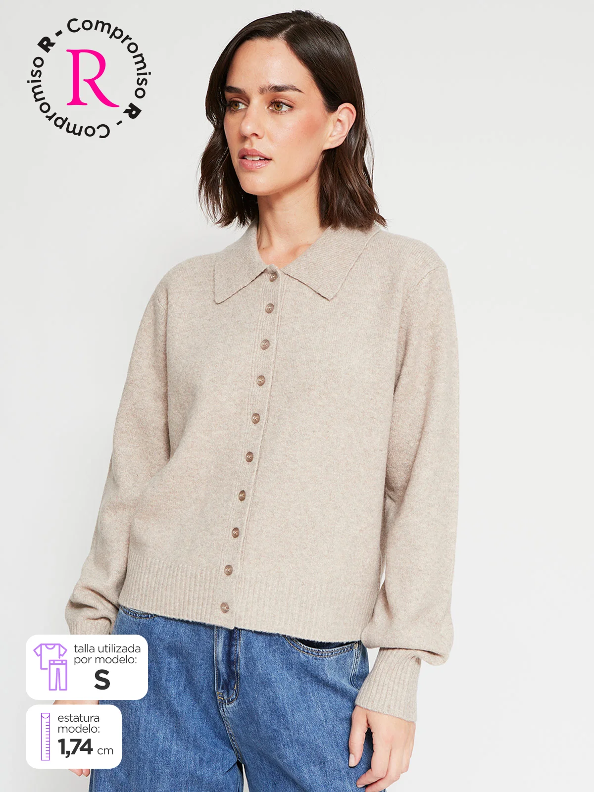 SWEATER MUJER MARQUIS CUELLO POLO BOTONES - 1