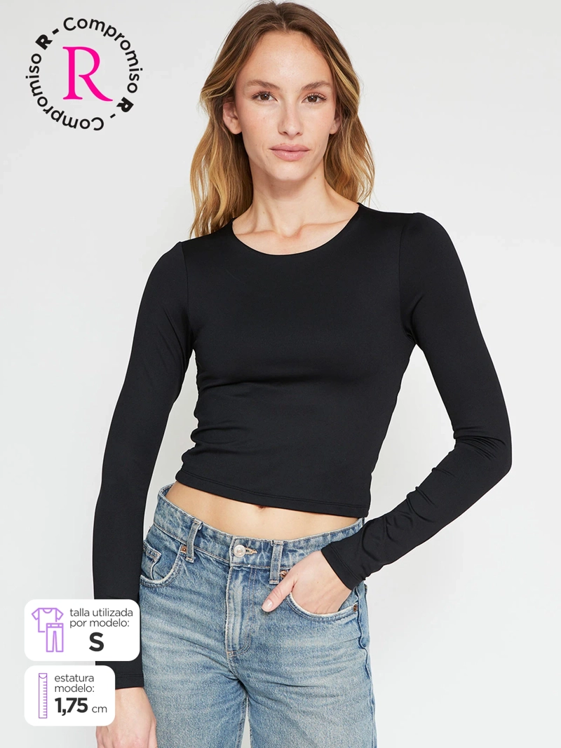 POLERA MUJER INDEX MANGA LARGA BÁSICA - 1