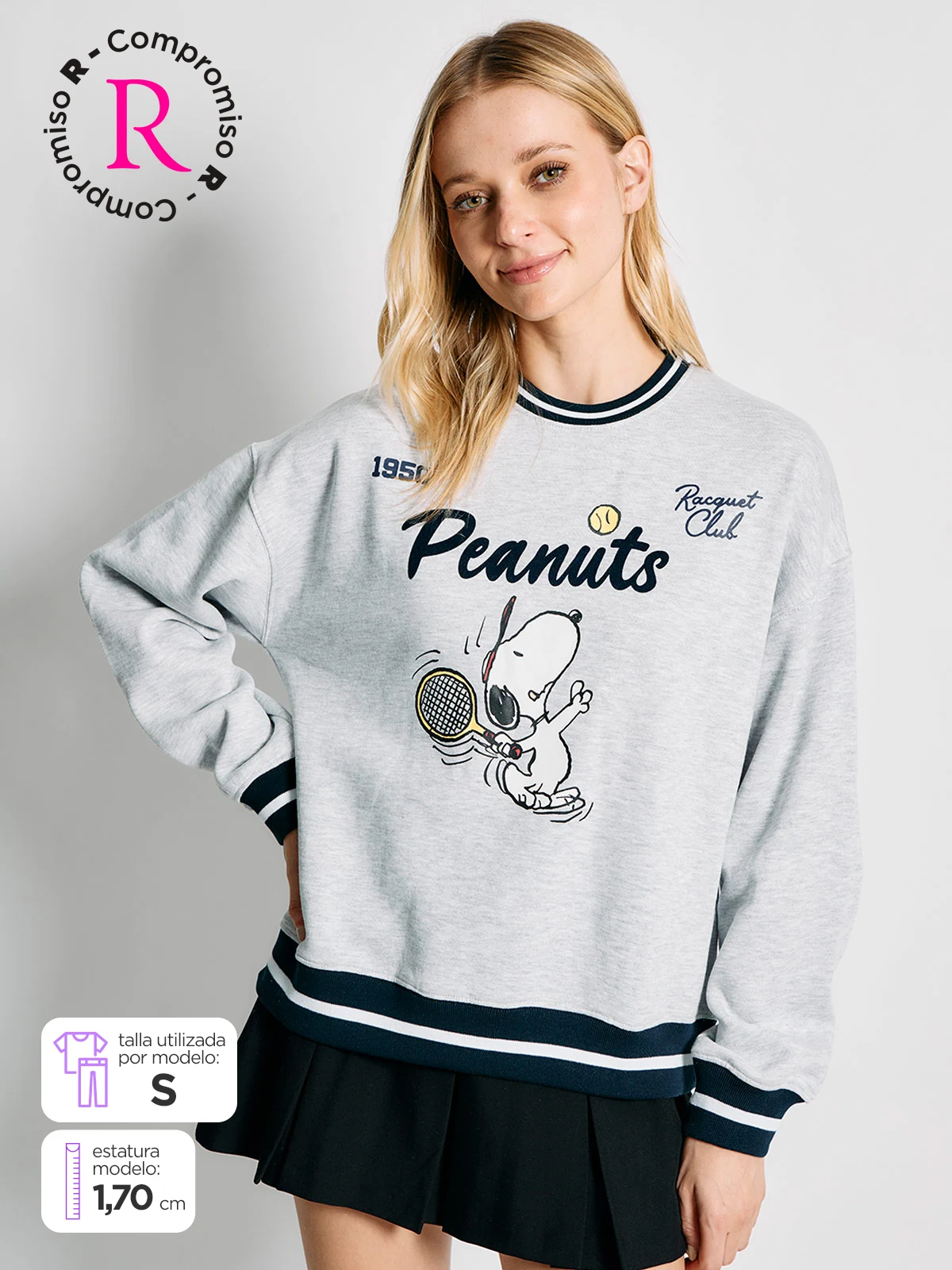 POLERÓN MUJER INDEX ALGODÓN MANGA LARGA SNOOPY - 1