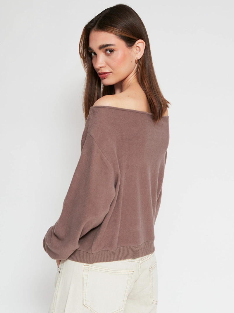 SWEATER MUJER INDEX ALGODÓN MANGA LARGA ASIMÉTRICO TACHAS - 2