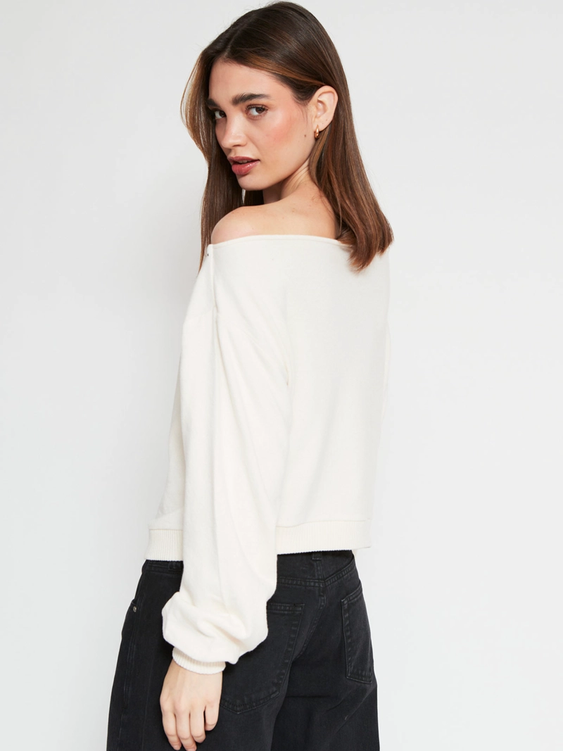 SWEATER MUJER INDEX ALGODÓN MANGA LARGA ASIMÉTRICO TACHAS - 2