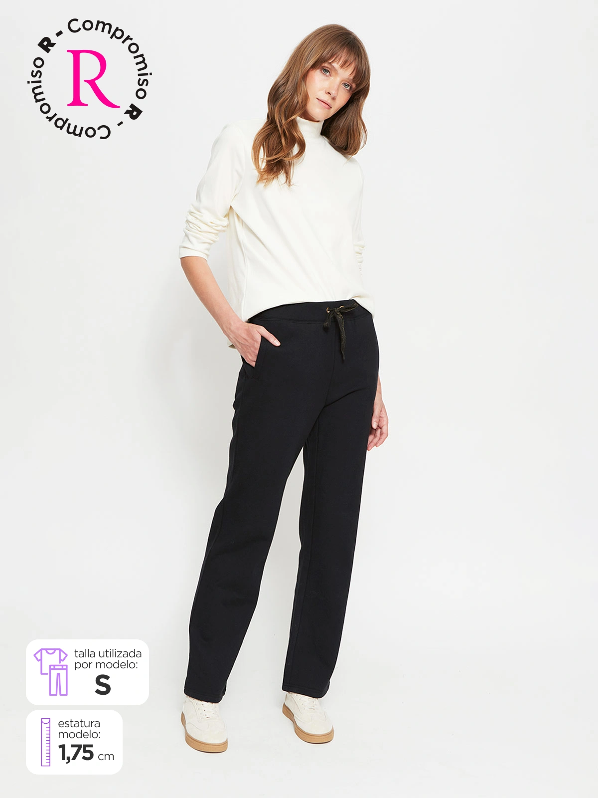 PANTALÓN MUJER AZIZ ALGODÓN CALZA INTERIOR TÉRMICO - 1