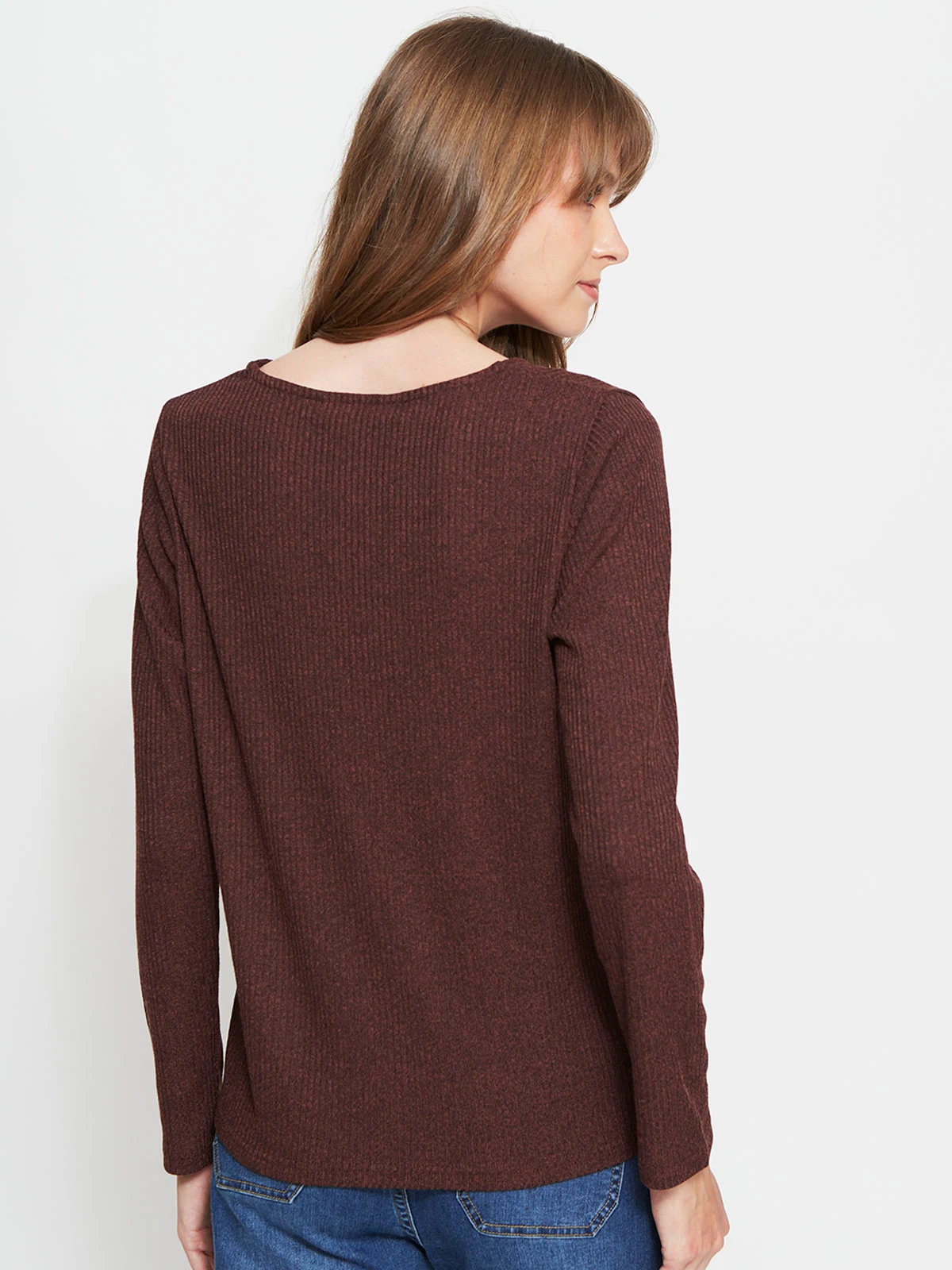 POLERA MUJER AZIZ MANGA LARGA BÁSICA - 2