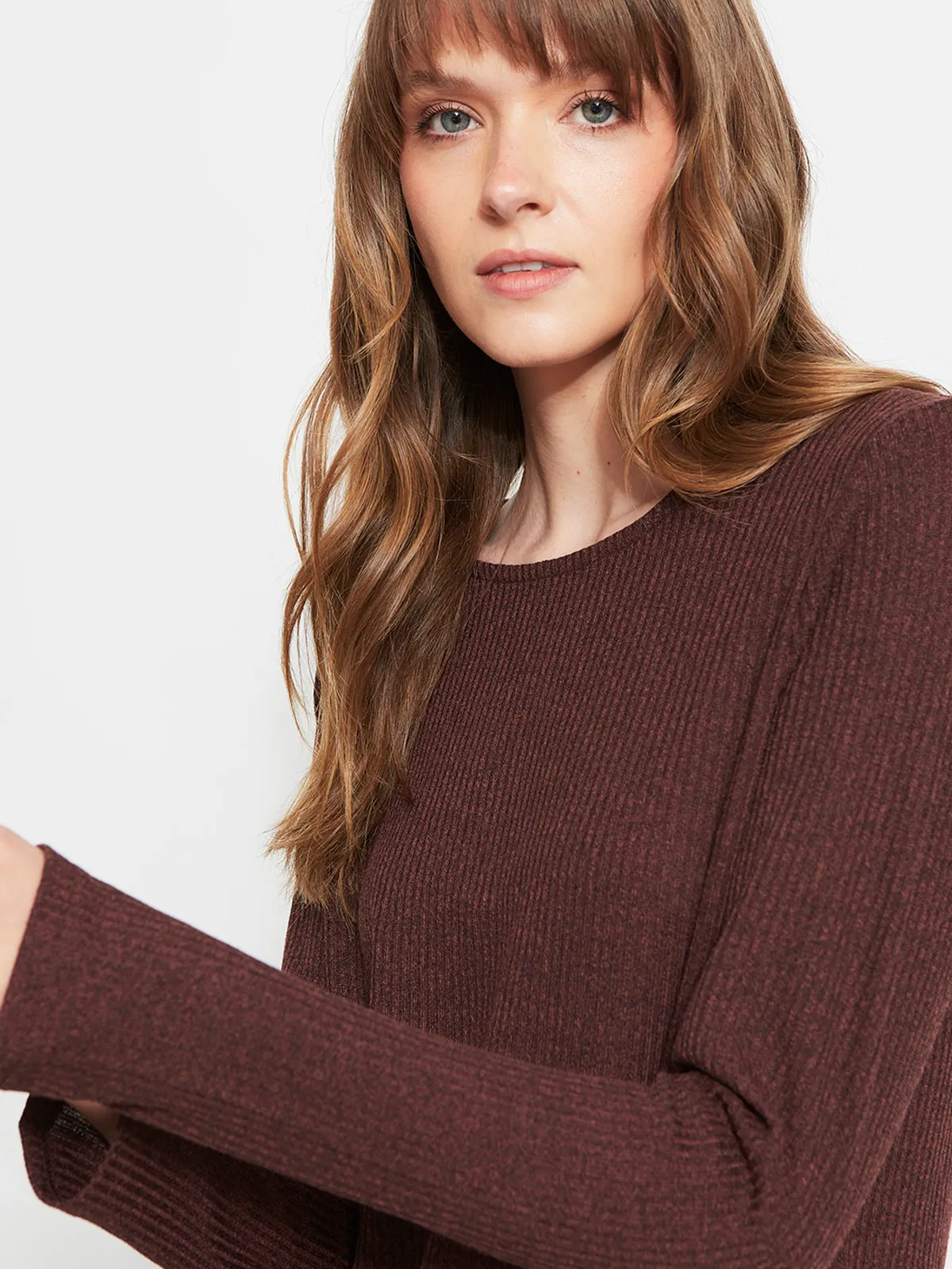 POLERA MUJER AZIZ MANGA LARGA BÁSICA - 3